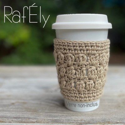 Manchon pour verre/tasse - couleur jute (beige)